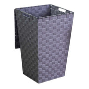 Cestone poliestere grigio foderato quadro cm33x33h53
