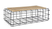 Tavolino metallo legno rettangolare Trellis