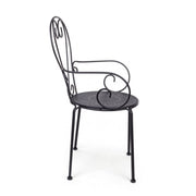 Sedia da giardino con braccioli in acciaio Antracite ETIENNE 49x49x h89 cm