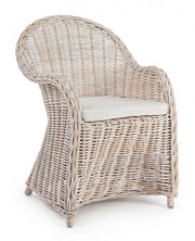 Poltrona con cuscino new bianco in fibre naturali
