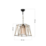 Lampadario a sospensione in metallo Nero e Corda 25x h55 cm