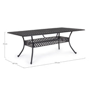 Tavolo da esterno Ivrea rettangolare antracite cm 107 x 213