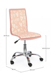 Sedia ufficio acciaio similpelle Young Hearts cm 42,5 x 40 x 87