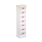 Mobiletto legno losanna 7 cassetti crema cm 29x23h109
