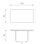Tavolo fisso in rovere termocotto 90x160x76h cm