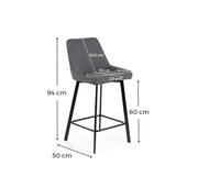 2x Sgabello in Tessuto 50cm X 44cm H. 94cm