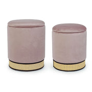 Set 2 pouf contenitore velluto rosa antico Milena