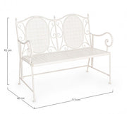 Panca pieghevole due posti in acciaio Bianca EMILY 115x60x h92 cm