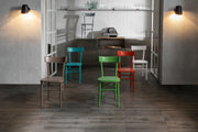 4x Sedia in legno laccato grigio chiaro 48x39x80h cm