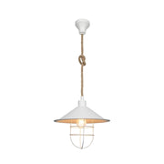 Lampada da soffitto Bulut ASZ0631 metallo bianco e corda iuta