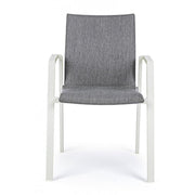 Sedia da giardino esterno bianco grigio impilabile