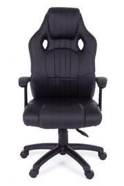 Poltrona ufficio con braccioli Spider nero in similpelle