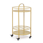 Carrello per bottiglie in acciaio Giallo Ocra