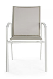Sedia arredo giardino con bracciolo  bianco Cruise