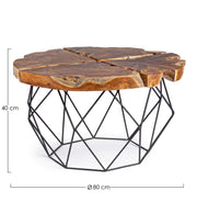 Tavolino vintage metallo e legno Adanya