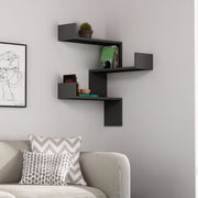 Libreria Angolare Luksa Colore Antracite 3 Livelli H 90 x P 22 x L 60 cm