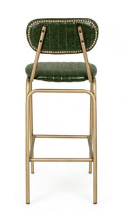 Sgabello vintage bar Addy verde scuro 41x51x100h cm