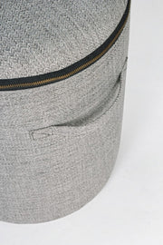 Set 2 Pouf in tessuto con contenitore Grigio RADMILA
