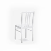 4x Sedia in legno laccato bianco 36.5 cm x 36.5 cm H. 86.5 cm