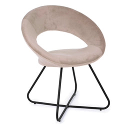 Poltrona Vanity  in velluto tortora e gambe in nero