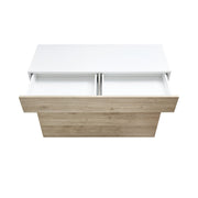 Mobile madia 1 cassetti 1 ribalta bianco/rovere 111x42xh 82 cm