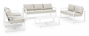 Tavolino per esterno in alluminio Bianco MERRIGAN 105x62x h38 cm