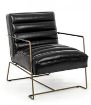 Poltrona struttura in acciaio verniciato e seduta rivestita in similpelle nero 62,5x74x80-45-56h cm