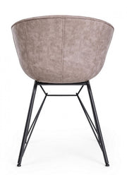 Sedia vintage similpelle beige Warhol cm 59 x 54,5 x 80