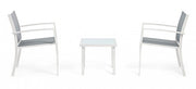 Set 3 pezzi da giardino salotto in metallo Auri bianco