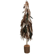 Albero piume con vaso marrone cmø8-20h70