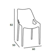 Sedia in polipropilene Tortora BILROS 60x50x h82 cm