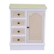 Cassettiera legno losanna 1 anta + 4 cassetti crema cm 66x32h81