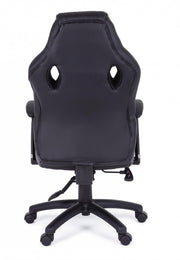 Poltrona ufficio con braccioli Spider nero in similpelle