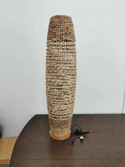 Lampada rattan naturale da terra con attacco cm ø31h119