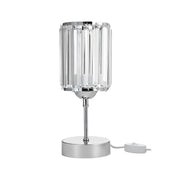 Lampada da tavolo Alis cromata e paralume effetto cristallo MNG7079