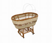 Culla a dondolo naturale con ruote 58x100 cm