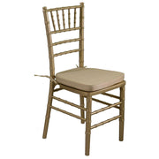 Sedia legno chiavari oro con cuscino oro cm 40x40h43/92
