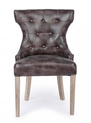 2x Sedia dark in tessuto stile classico