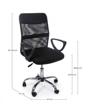 Poltrona da ufficio con ruote altezza regolabile cm 94/104h