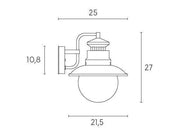 Applique In Basso E27  linea calipso  biancoargento