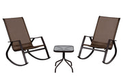 Set 3 pz 2 Sedie 1 tavolino Marrone 165X65X112Cm