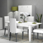 Tavolo allungabile Bianco Larice MEGARON 120/160X80 cm