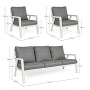 Set salotto 3 pz con cuscini Truman Lunar