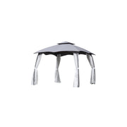 Gazebo acciaio louisiana 3x3 mt con doppiotetto e tende laterali poliestere