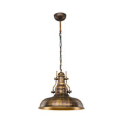 Lampada a sospensione Tarus stile industriale oro antichizzato MDL4468 EFFEZ