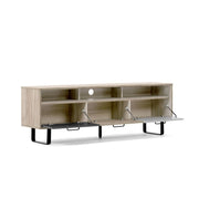 Base Porta TV con 3 ante a ribalta colore rovere e grigio 160x35xh.53 cm
