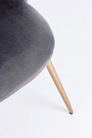 Sedia in velluto grigio con gambe oro