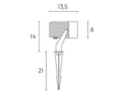 Faretto C-Picc 12W Led 4000K  linea tube  grafite