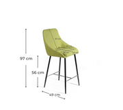 2x Sgabello in Tessuto 46cm X 49cm H. 97cm