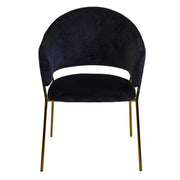 Poltrona rotterdam in velluto nero h82 cm